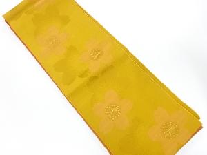 桜模様織り出し　半幅帯